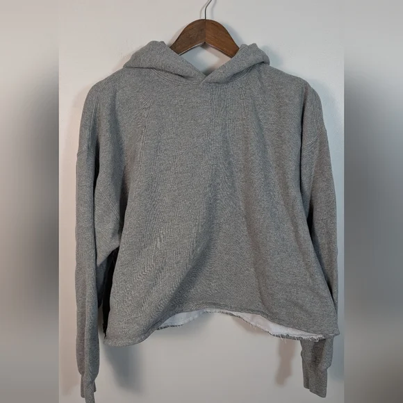 ESSENTIALS Fear Of God Fleece Cropped Hoodie Pullover Sweatshirt - Picture 7 of 10